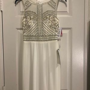 Ivory R&M Richards Bejeweled Glam Dress